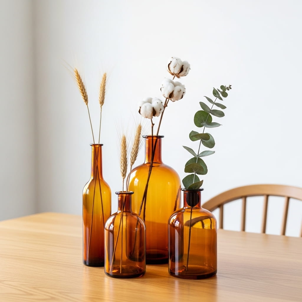 Amber Glass Vase Collection