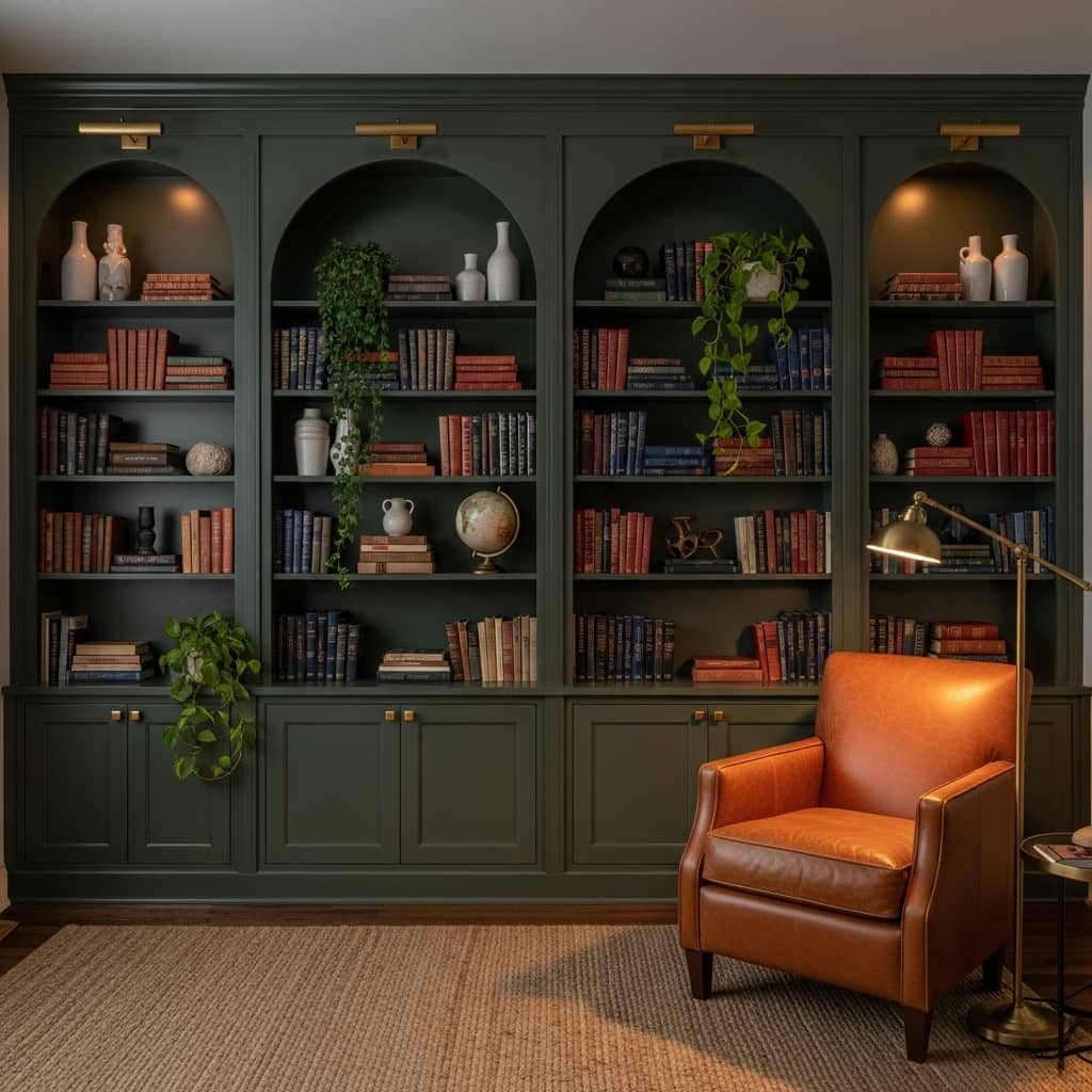 Arched Bookcase Wall