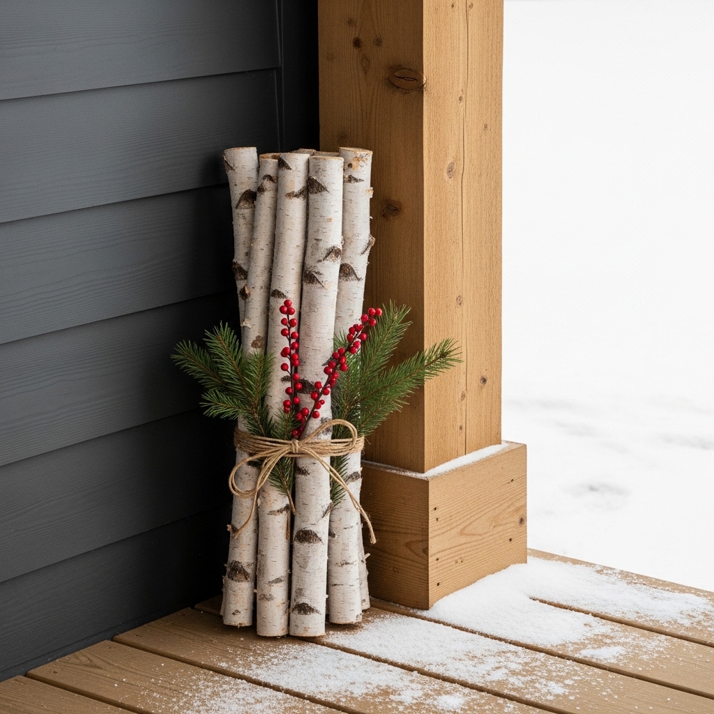 Birch Log Bundle Display