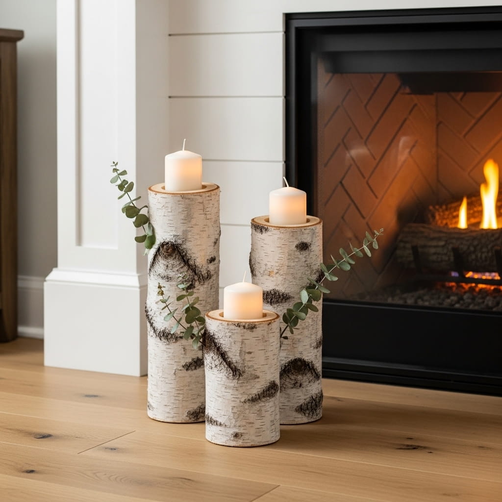 Birch Log Candle Holder