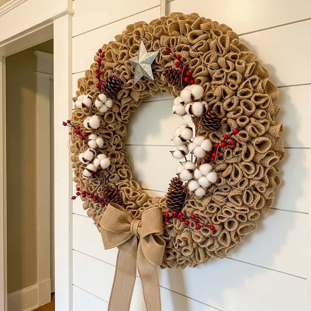 Burlap Ribbon Wreath