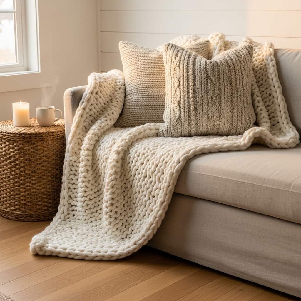 Chunky Knit Throw Layering