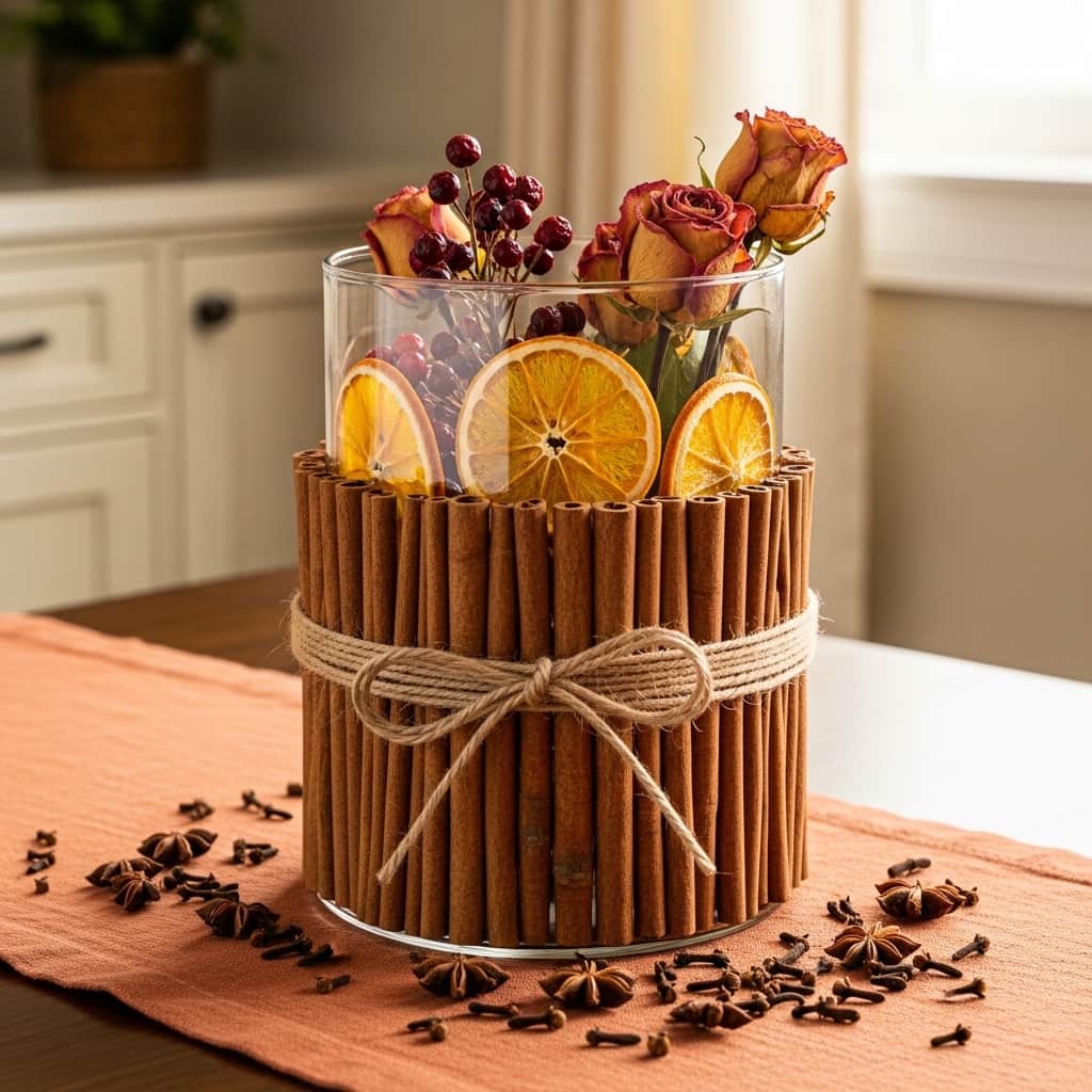 Cinnamon Stick Bundle Vase