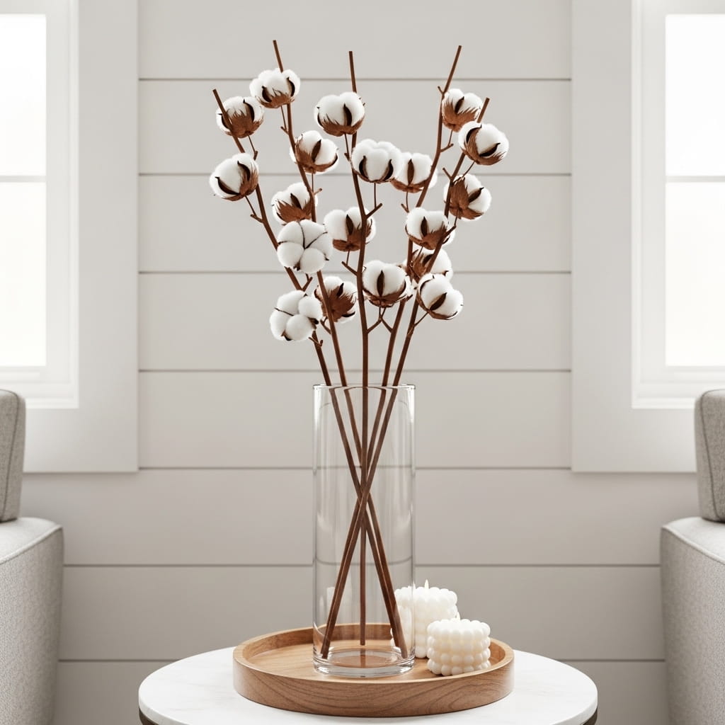 Dried Cotton Stem Vase
