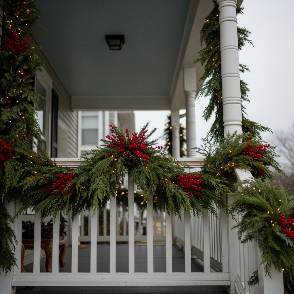 Evergreen Garland Railing Wrap