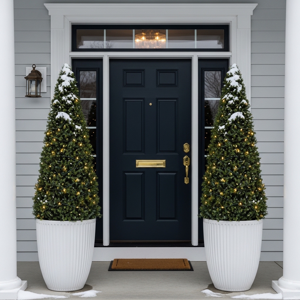 Evergreen Topiary Pair