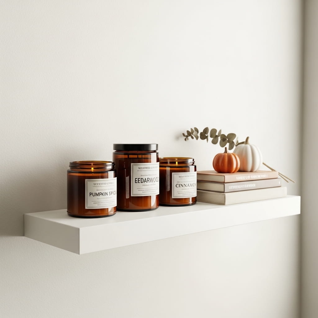 Fall Scented Candle Shelf