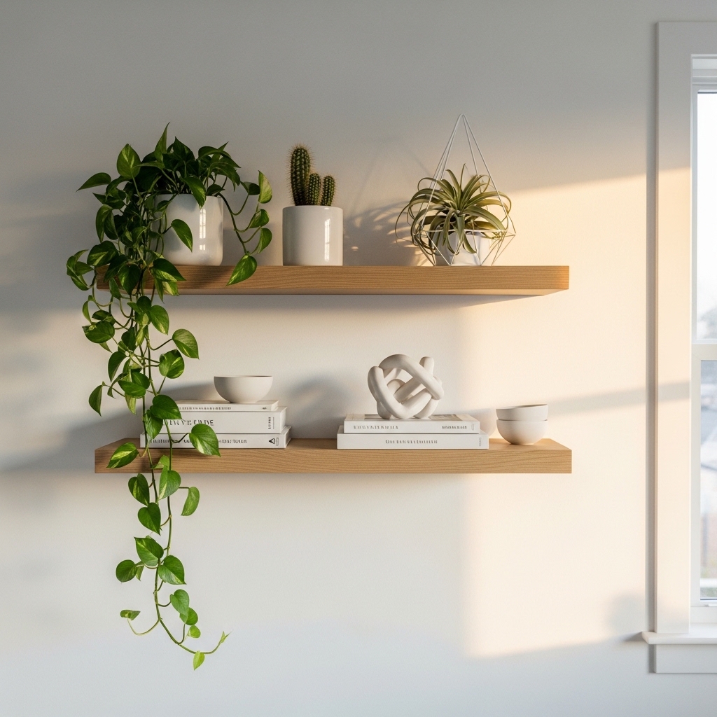 Floating Shelf Plant Row