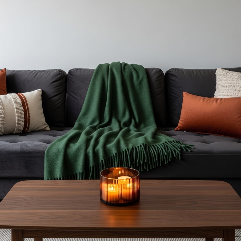 Forest Green Throw Blanket