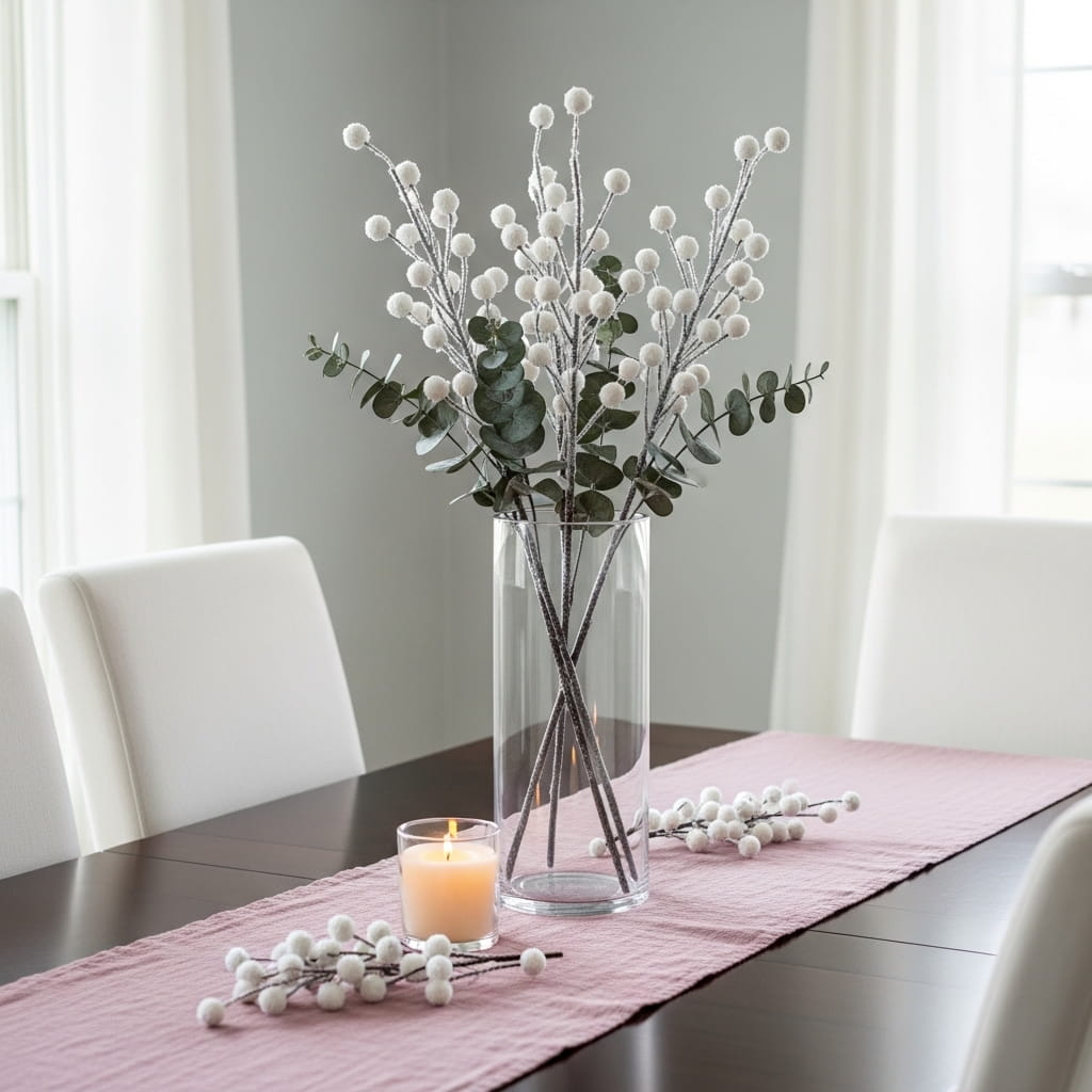 Frosted Berry Branch Vase