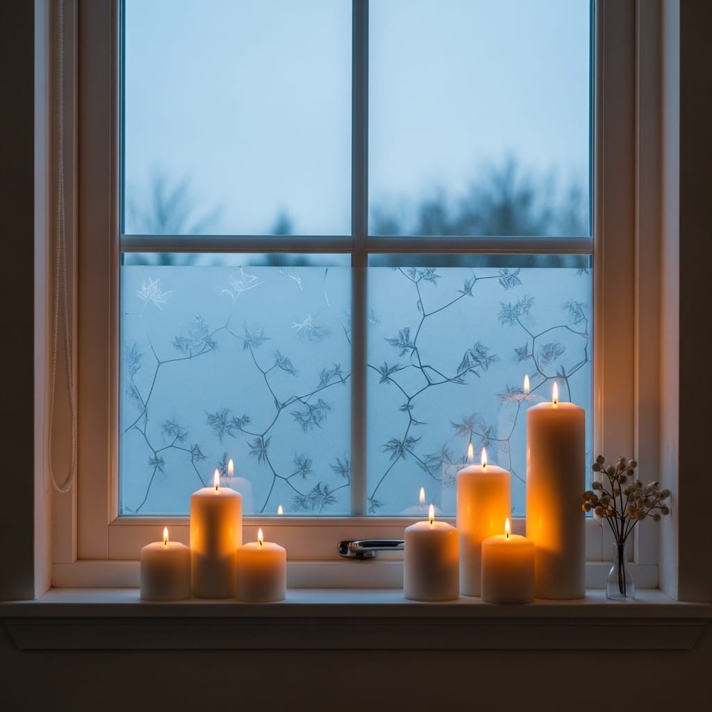 Frosted Window Candlelight