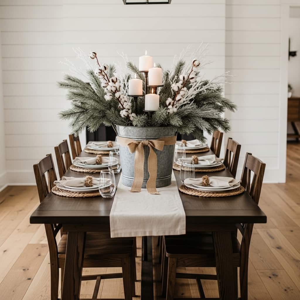 Galvanized Bucket Centerpiece