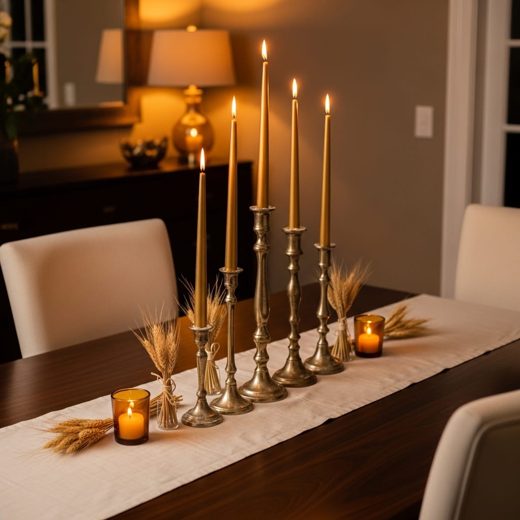 Golden Candle Arrangement