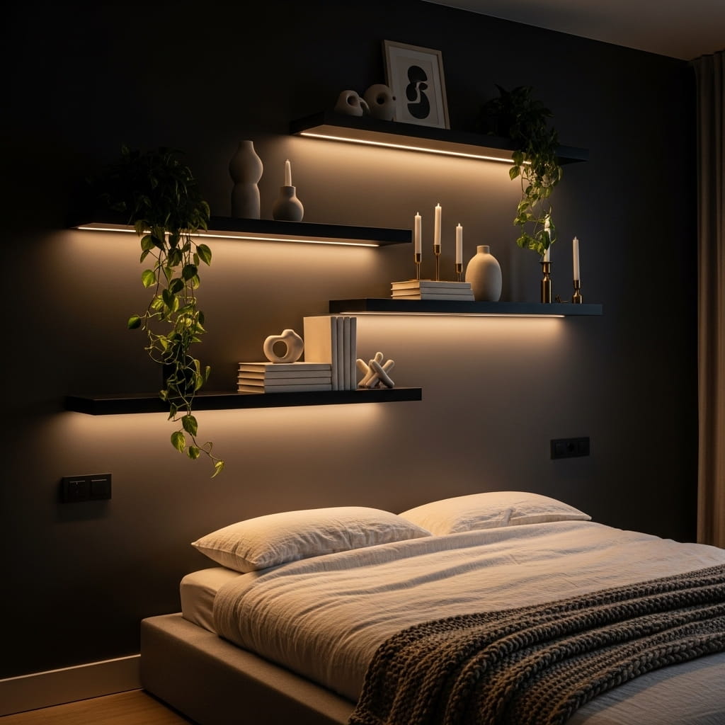 Illuminated Floating Shelves
