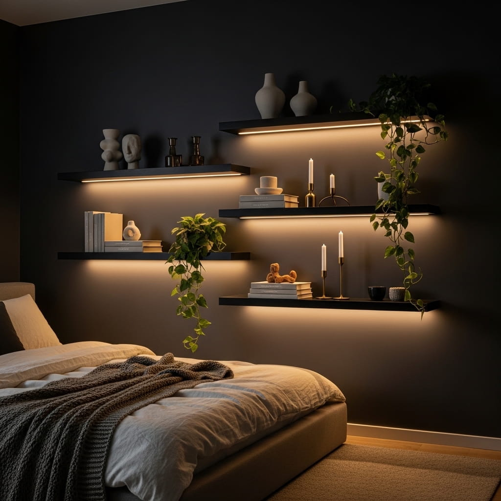 Illuminated Shelf Wall