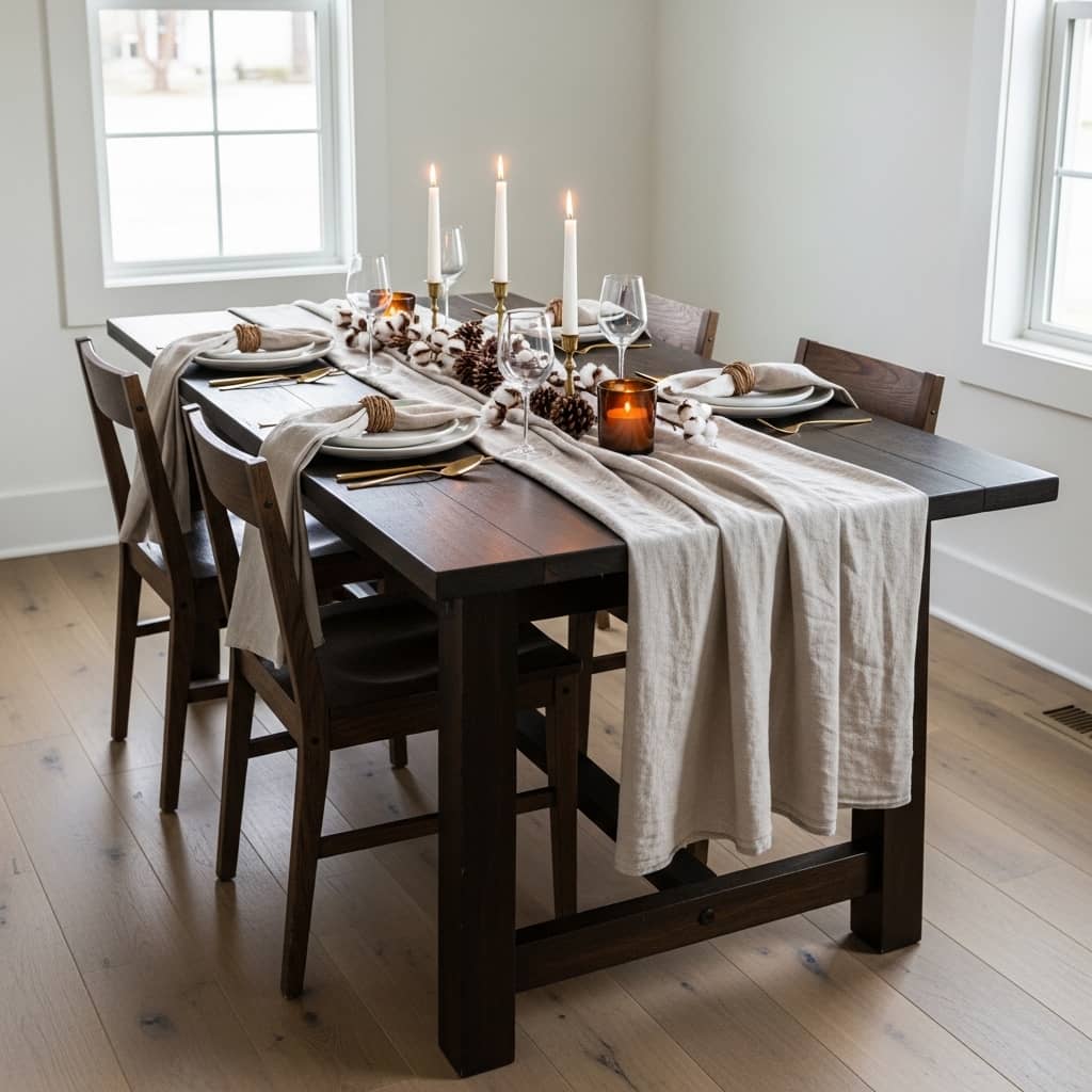 Linen Tablecloth Winter Dining