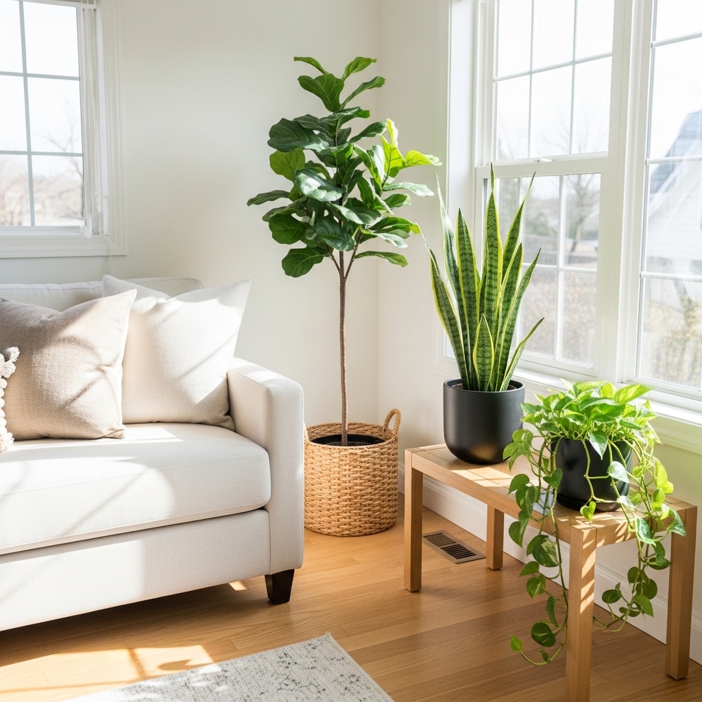 Living Room Plant Cluster