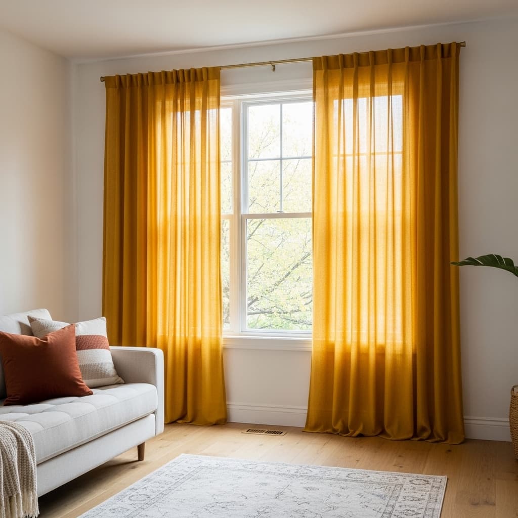 Mustard Curtain Panel Swap