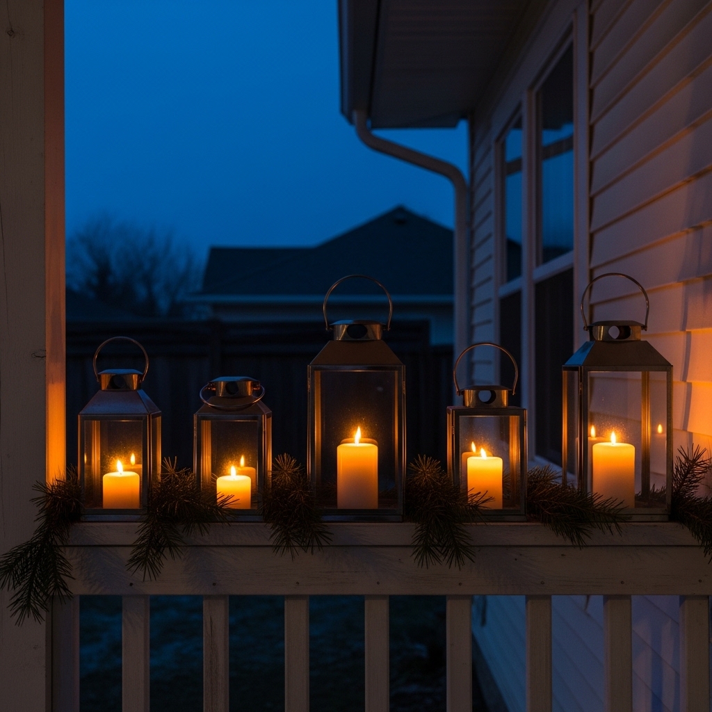 Outdoor Candle Lantern Row