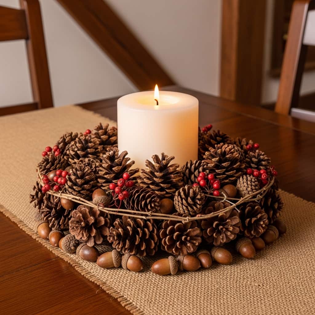 Pine Cone Candle Ring