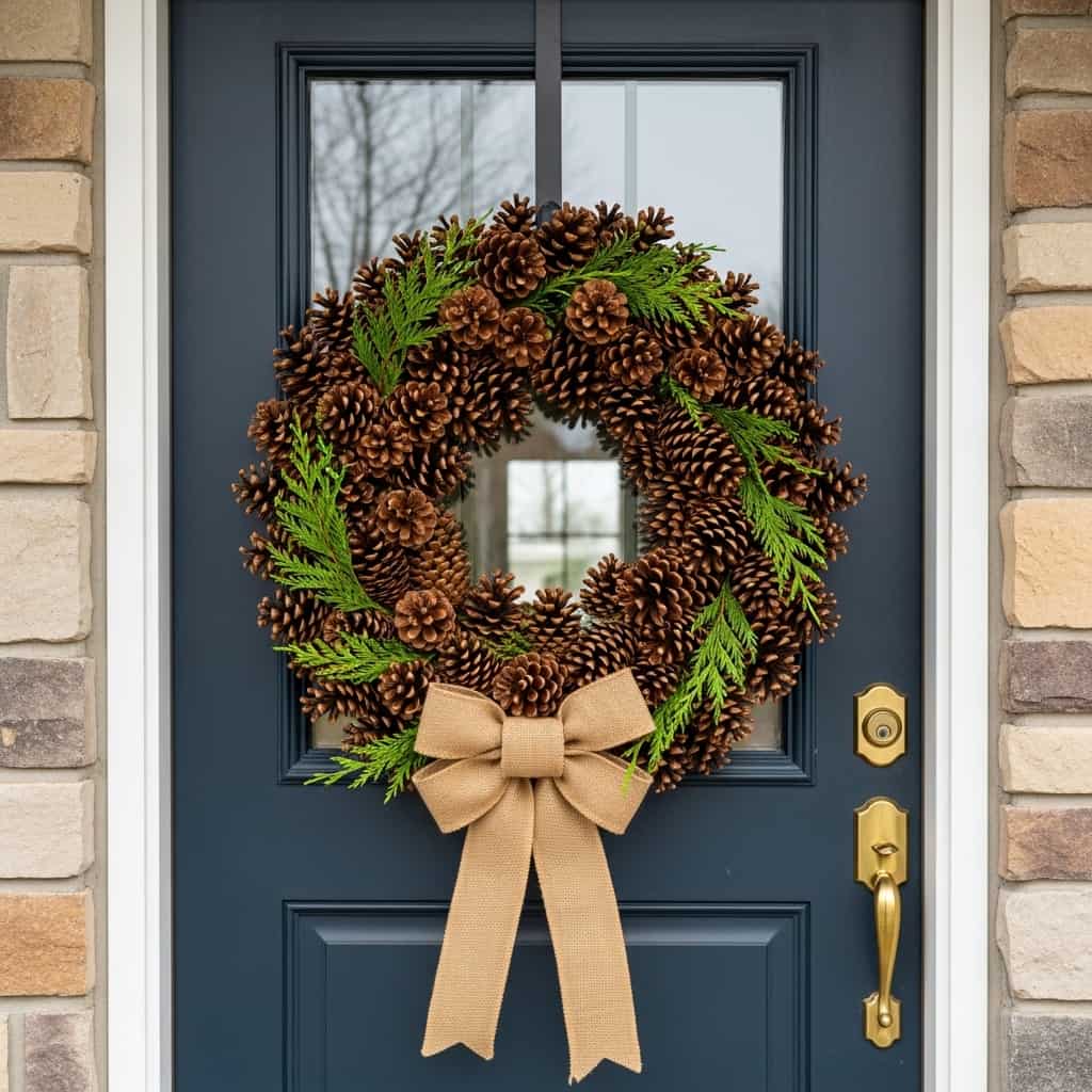 Pinecone Wreath Front Door
