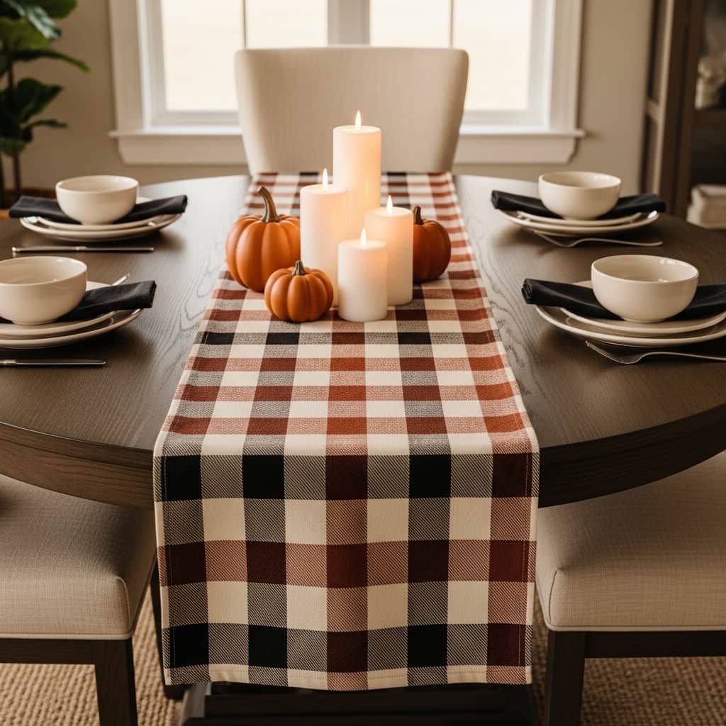 Plaid Table Runner Look