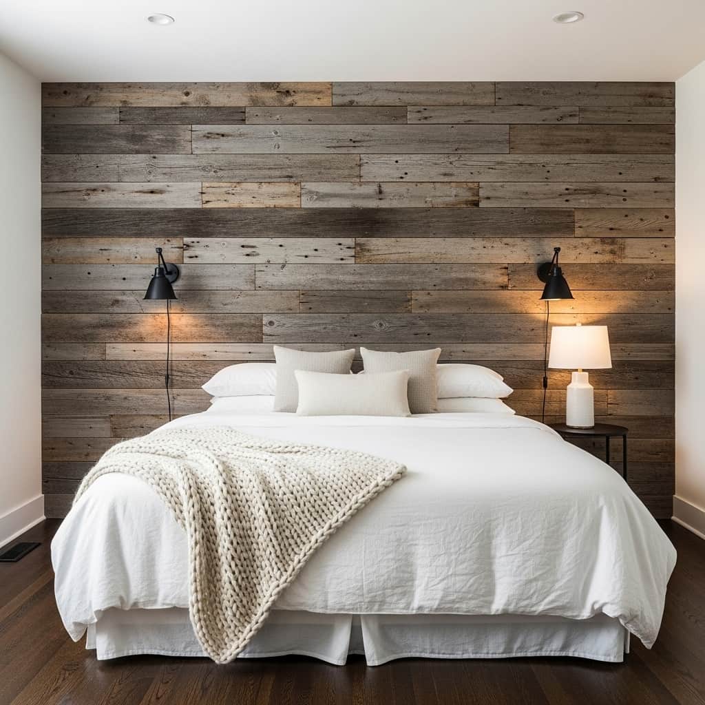 Reclaimed Wood Plank Wall