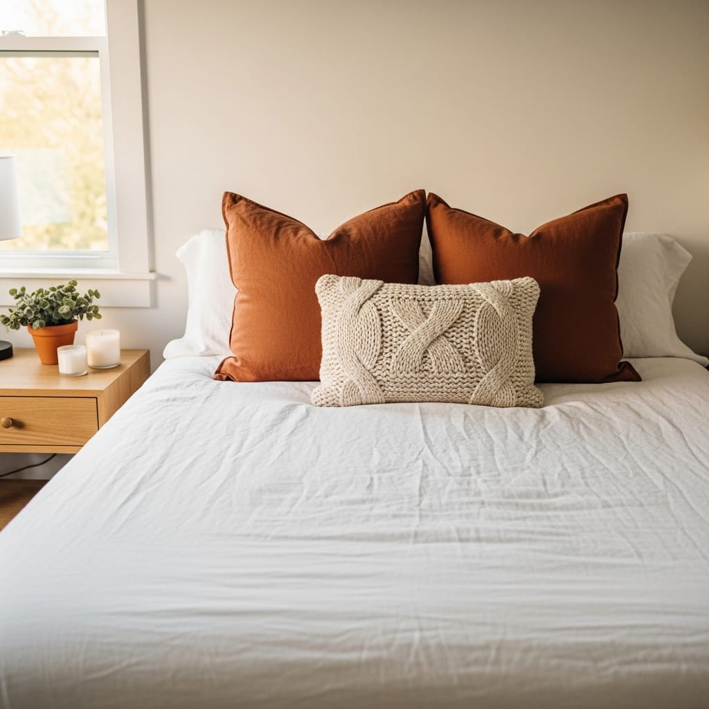 Rust Linen Accent Pillow