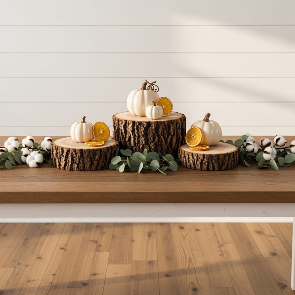 Rustic Wood Slice Display