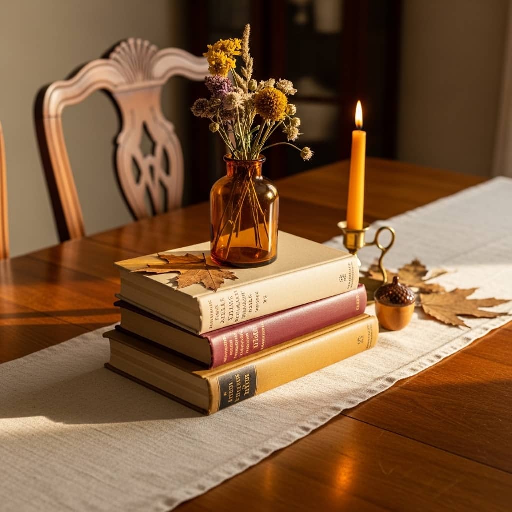 Vintage Book Stack Display