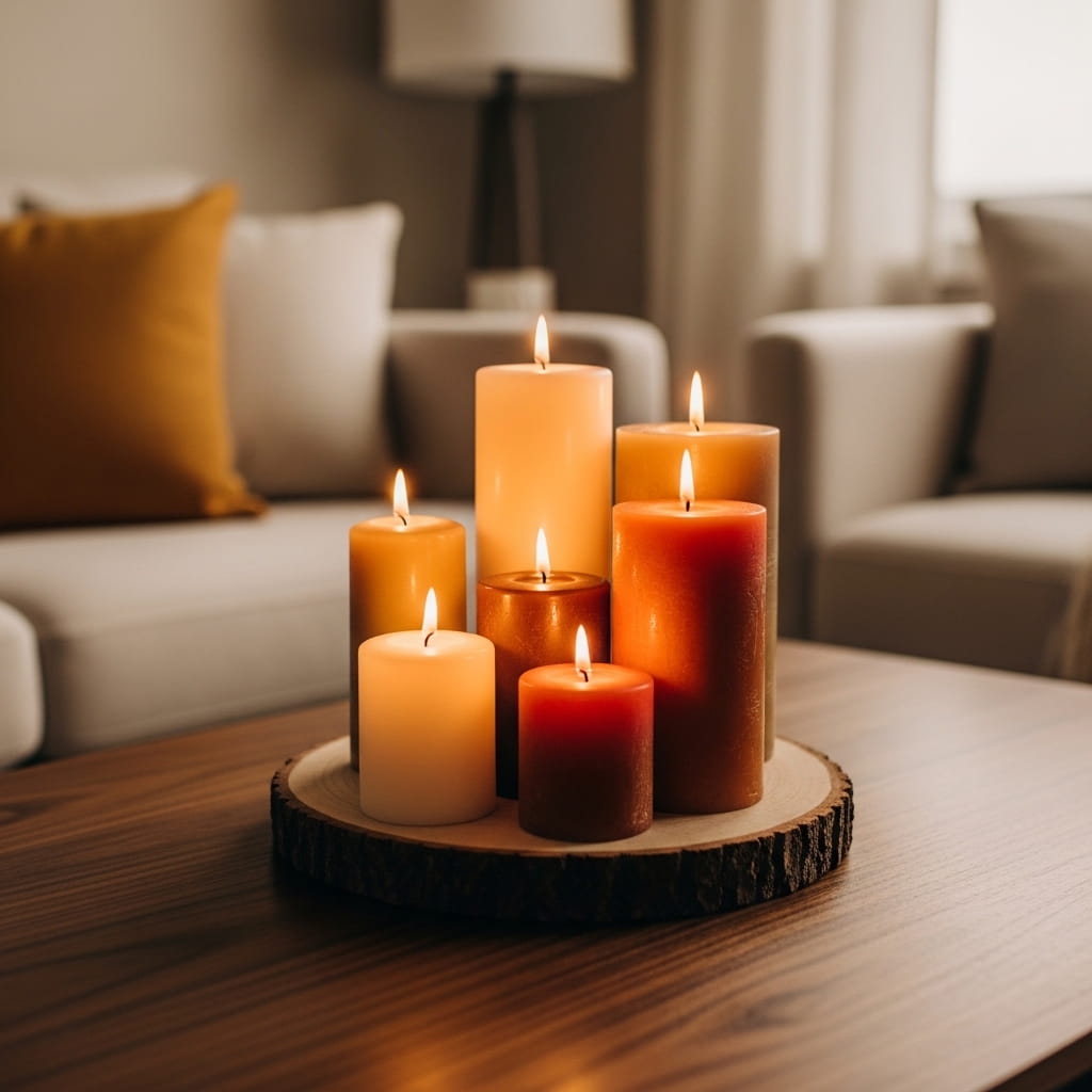 Warm Candle Cluster Display