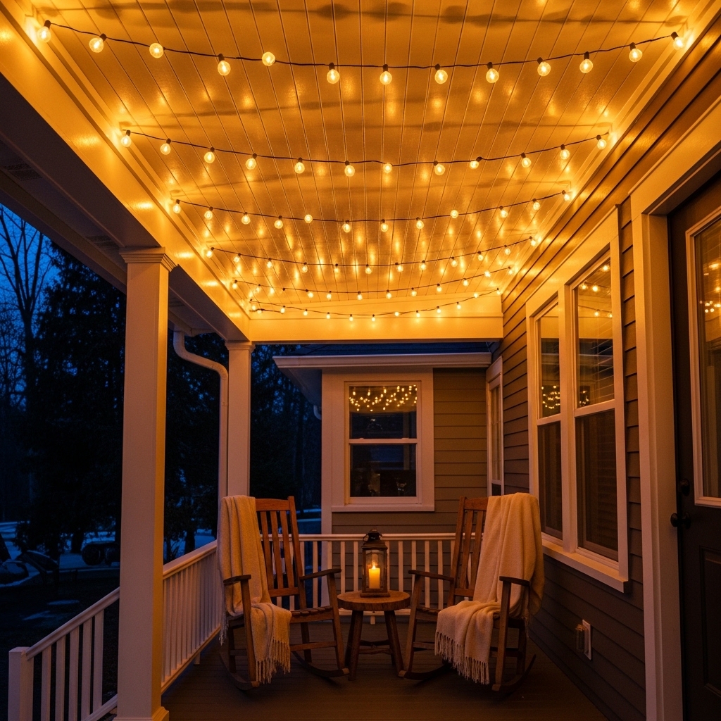 Warm String Light Canopy
