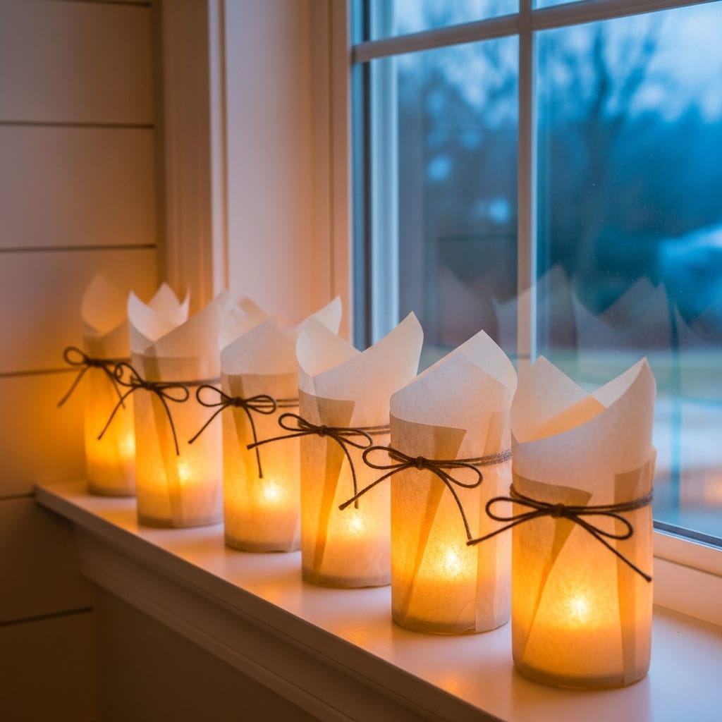 Wax Paper Luminaries
