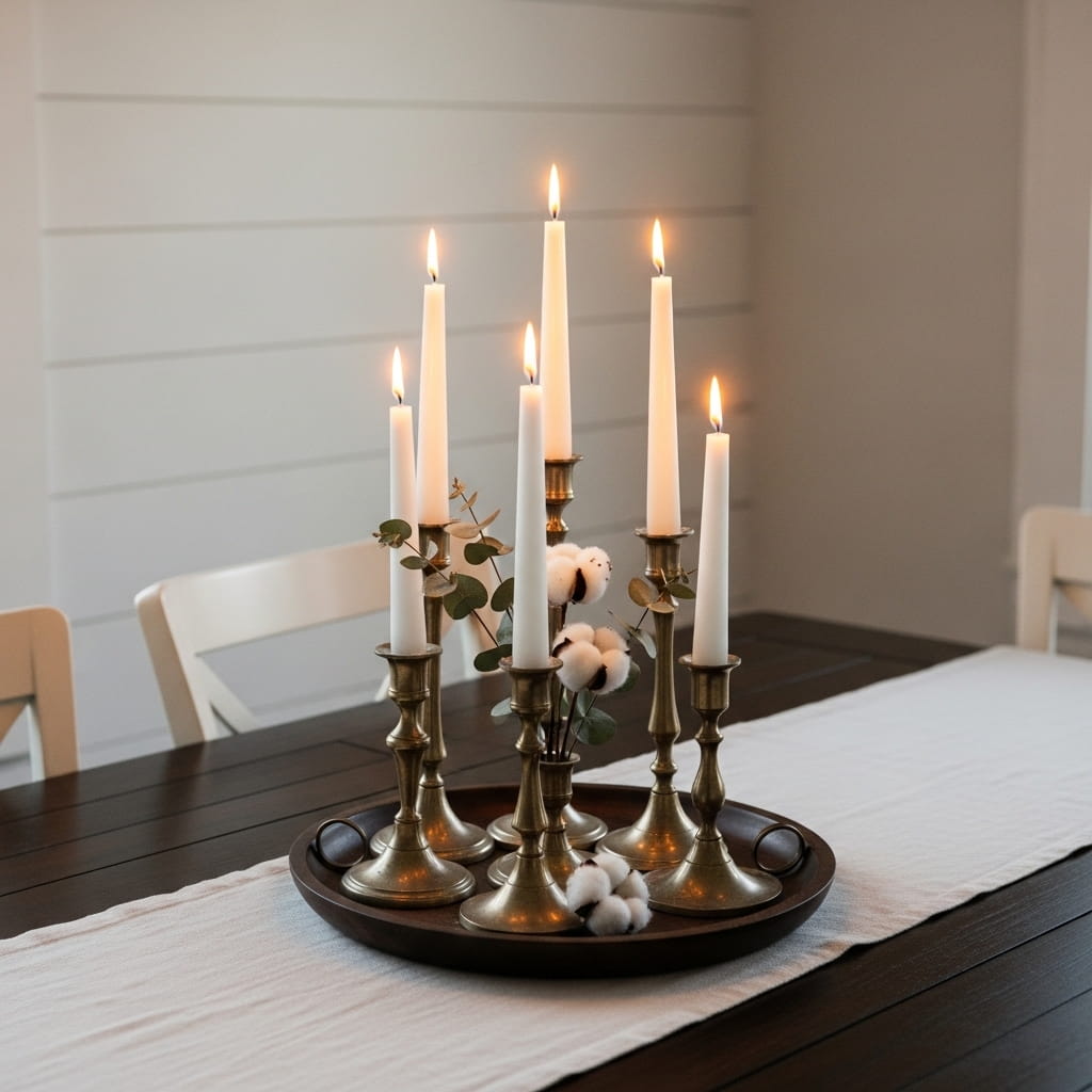 White Taper Candle Arrangement