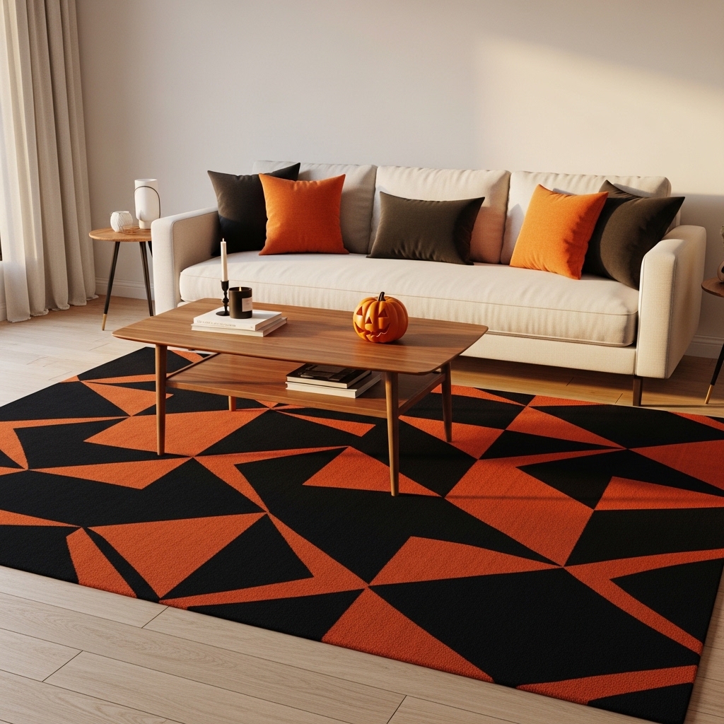 Black and Orange Rug Styling