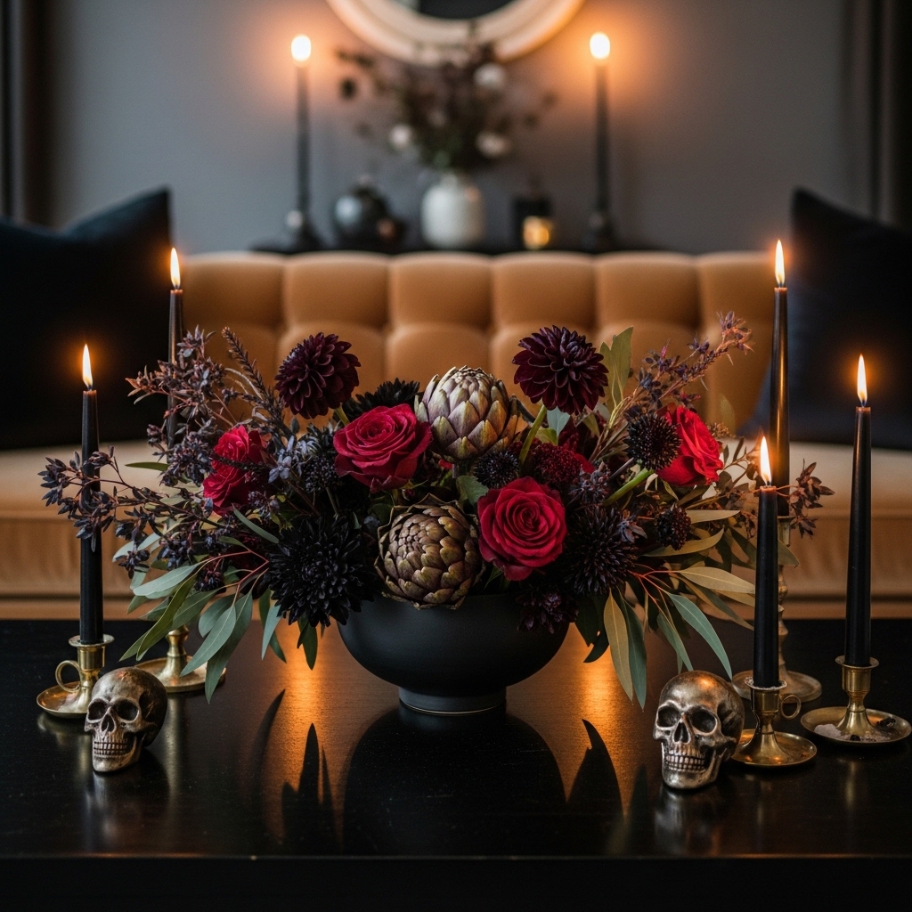 Dark Floral Centerpiece