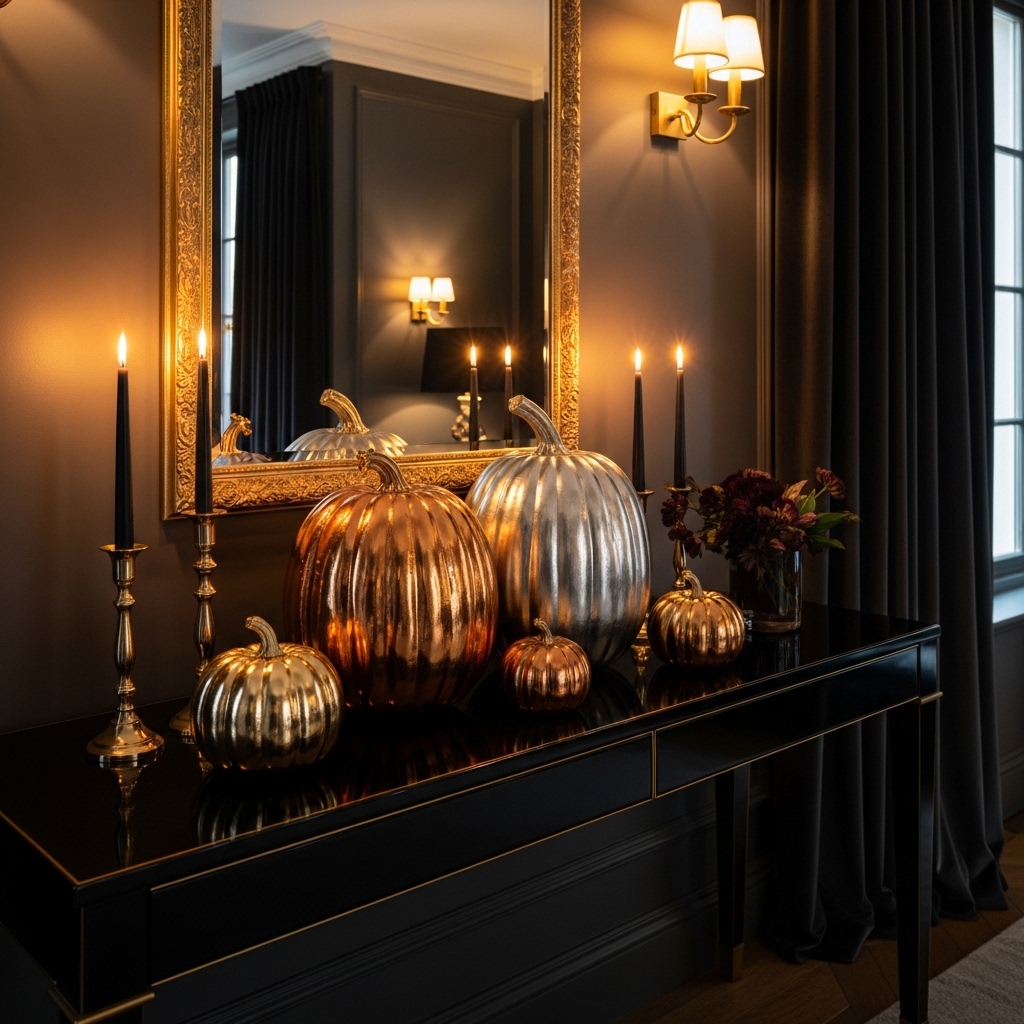 Metallic Pumpkin Display