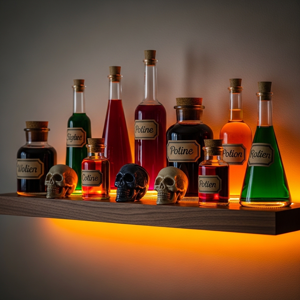 Potion Bottle Shelf Display