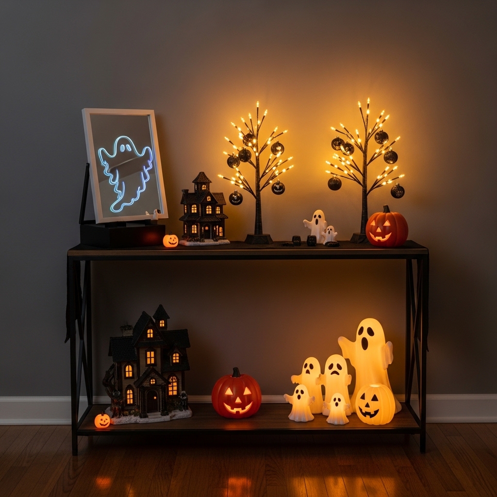 Spooky Console Table Vignette