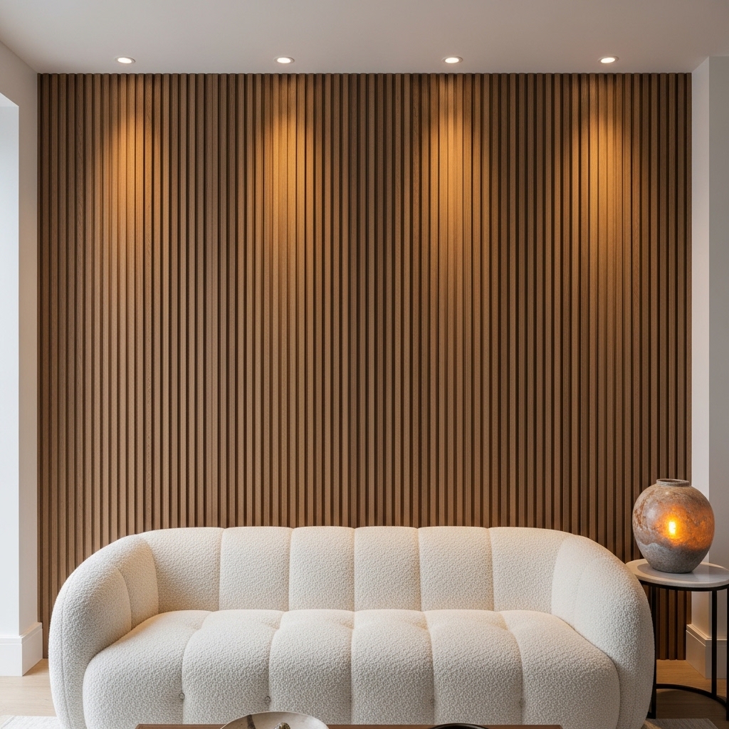 Vertical Wood Slat Panel
