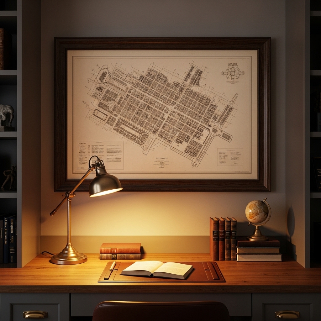 Vintage Map or Blueprint Print