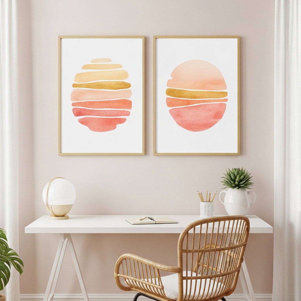 Warm Tone Watercolor Prints