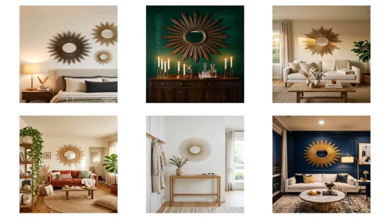 32 Sunburst Mirror Wall Ideas For Deco Inspired Rooms